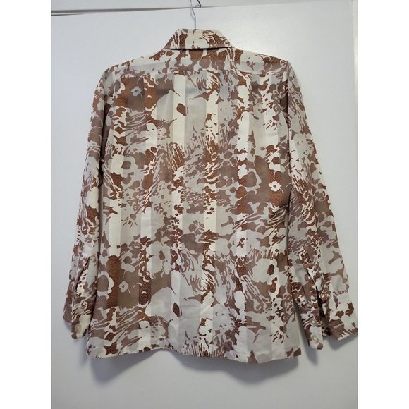 Givenchy for Chesa Vintage Button Down Shirt Ivory Brown Small - Picture 5 of 8